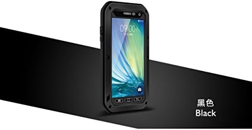 Love MEI Galaxy A7 Case,double-bb ,4-layer Protection Cover Case for Samsung Galaxy A7 ,5 Colors Corning Gorilla Glass Aluminum Metal Protective Case for Samsung Galaxy A7,A7000,A7009(Water/dirt/shock Proof) (Black)