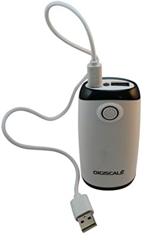 Digiscale Portable 5000 mAh Micro USB External Backup Battery with Built-In LCD Flashlight - Power Bank External Battery Charger Powered Backup Pack with Fast Charging Technology Samsung Galaxy S6 Edge + and USB Powered Compatible Cellphones- Black
