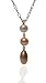 Natural-Colored Drop Fresh Water Pearls, Set in a 14K White Gold Pendant Enhanced with Prong Set Diamonds, Sliding on 17 14K White Gold Oval Link Necklace.