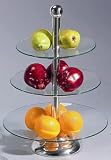 3 TIER STAND - SILVER PLATED AND GLASS 3 TIER STAND