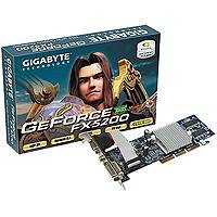 Gigabyte Grafikkarte NVidia FX5200 128MB DDR 64BIT AGP8X DVI TVO Heatsink