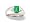 14K White Gold Genuine Emerald-cut Emerald and Diamond Men's Men's Ring - Size 7