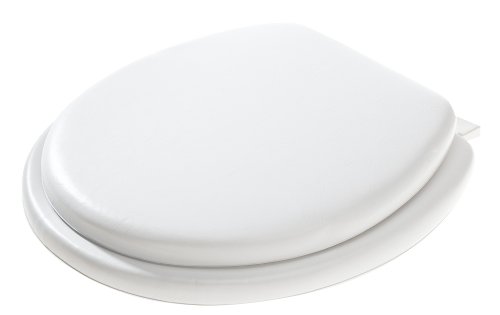 Standard Soft Toilet Seat with Plastic Hinges, Desert White