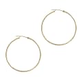10K Earrings Large Diamond Cut Satin Hoop