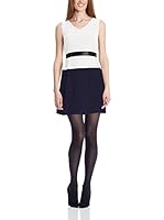 Assuili Vestido Seda Betty (Blanco / Azul Marino)