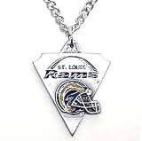 St. Louis Rams Chain Necklace & Pewter Pendant - NFL Football Fan Shop Sports Team Merchandise