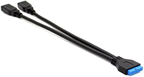 VONOTO Dual USB 3.0 A Type Female to 20 Pin Header Female Slot adapter cable for USB ports directly to your motherboard