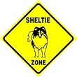 SHELTIE LOVERS ZONE sign * street dog pet