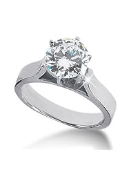 14k White Gold Round Cut Diamond Solitaire Engagement Ring (0.50ct. Tw, Hi... by 