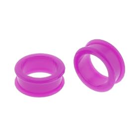 Silicon Double Flare Purple Plug - 7/8'' - Sold as a Pair