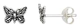 Sterling Silver Tiny Butterfly Stud Earrings
