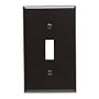 Leviton 85001 1-Gang Toggle Device Switch Wallplate, Brown