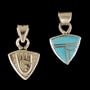 Southwestern Native American Reversible Bear Paw Pendant in Turquoise and 14kt Gold, #TP143