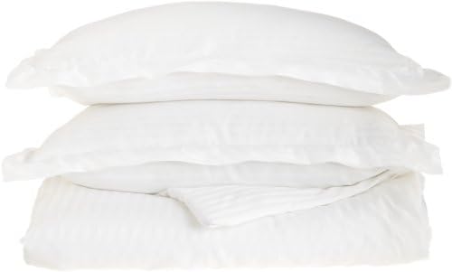 1500 Series 100% Brushed Microfiber 3-piece King/California King Duvet Cover Set Stripe, White - Super Soft and Wrinkle Resistant