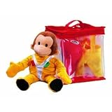 Russ Applause 10" Curious George Dress-up Travel Tote with Fireman and Astronaut Outfits