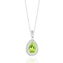 1.45 CT PEAR SHAPED PERIDOT & DIAMOND 14K PENDANT