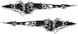 Ripped / Torn Metal Look Decals With Gray Skulls