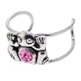 925 Sterling Silver Pink Gem Frog Toe Ring