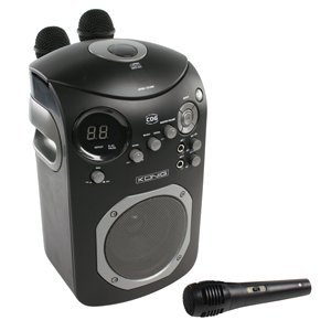König Karaoke Set mit CD Player, schwarz