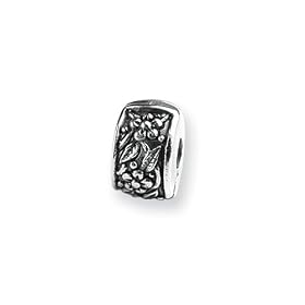 Hinged Floral Clip Charm in Sterling Silver for Reflections, Expression, Kera, Pandora and SilveRado Bracelets & Necklaces
