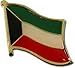 Kuwait Flag Die-struck Metal Single Lapel Pin with Butterfly Clasp Closure