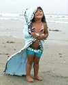 Kidz hoody surfboard beach towel PINK