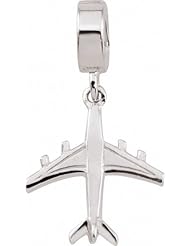 Persona Sterling Silver Silver Airplane Charm fits Pandora, Troll & Chamilia European Charm Bracelets