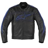 Alpinestars ATL Leather Motorcycle Jacket Black/Blue XXL
