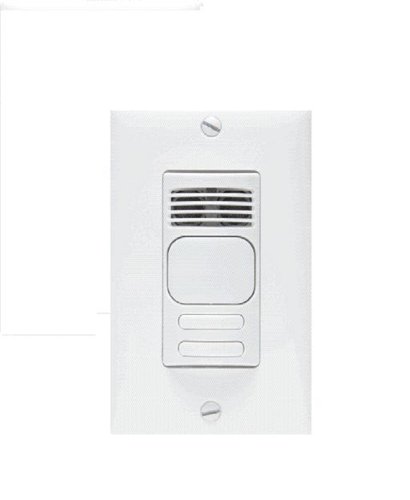 Hubbell Building Automation LightHAWK LHMTD2W Infrared and Ultrasonic Dual Circuit Occupancy Sensor with Manual Override, White