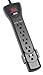Tripp Lite 7 Outlet Surge Protector Power Strip, 7ft Cord, Right Angle Plug, 2160 Joules, Black, & $75,000 INSURANCE (SUPER7B)