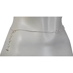 Girlfriend Gift Sterling Silver Belly Chain Max Length 41.25 inches (b217c)