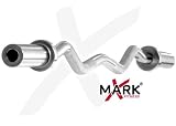 XMark Fitness Olympic Commercial EZ Curl Bar (Chrome, 30mm, 47-Inch)