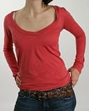 Sheer Long-Sleeve V-Neck T-Shirt