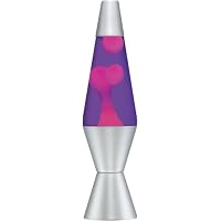 Lava Lite 14.5 Classic Lava Lamp - Pink Wax/Purple Liquid/Silver base and cap