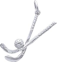 FieldHockeyCharm,SterlingSilver