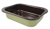 Chantal Wave 8.5 Quart Enamel-On-Steel Rectangular Roaster, Glossy Garden Green