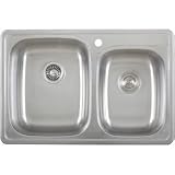 Overmount 18 Gauge Stainless Steel Double Bowl Kitchen Sink