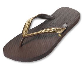 Limited Edition Havaianas Metal Mesh Flip Flops in Gold & Brown or Silver & Black, Womens