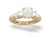 Jewelry : 14K Yellow Gold Genuine Round Opal and Diamond Engagement Ring