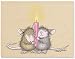 House Mouse Wood Mounted Rubber Stamp - Candle Light Vigil