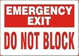 EMERGENCY EXIT DO NOT BLOCK 10