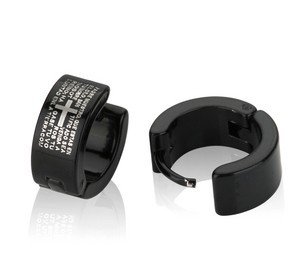 ORISON Mens Titanium Earring With Cross - Black (Price/Set)