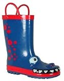 Kid's Blue Dinosaur Waterproof Rubber Rain and Garden Boots