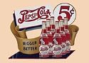 Pepsi 5 Cents Six Pack Metal Sign