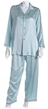  : Intimo Women's 100% Silk Pajama Set, Lt.Blue, Small