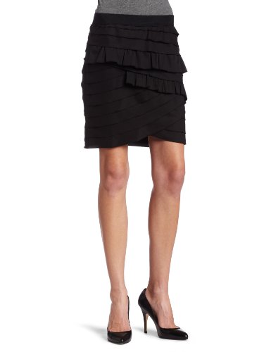 BCBGMAXAZRIA Women’s Tiered Ruffle Poplin Skirt