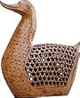 ShalinCraft Wood Carving Swan Animal Figurine Statues Handmade Indian Arts Crafts 8" x 7.5" (jwcs117)