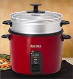 AROMA RICE COOKER 7 CUP POT STYLE RED