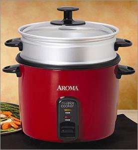 Aroma ARC717-1NGR 7 Cup Pot Style Rice Cooker, Red