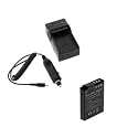 Lithium-Ion Battery + Battery Charger with Car Adapter for Nikon CoolPix S630